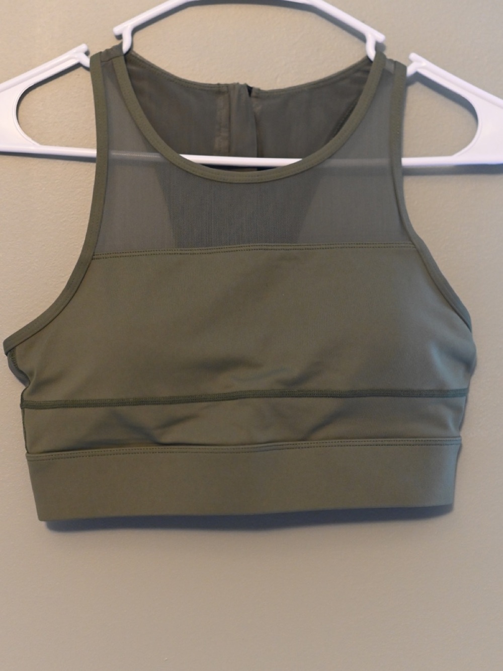 ZYIA Olive Green High-Neck Sport Bra